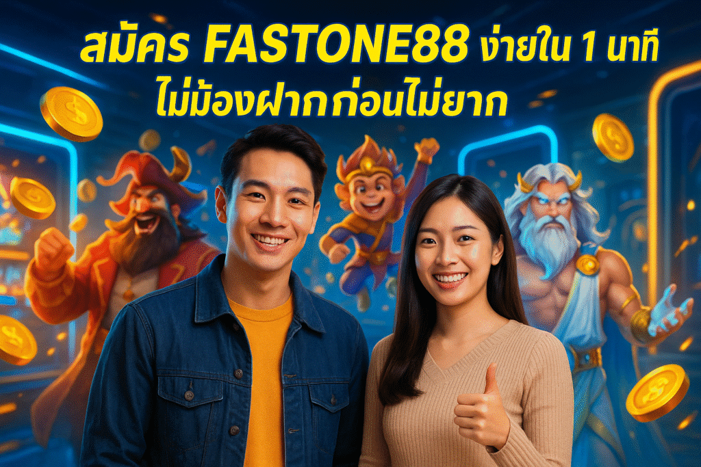 สมัคร FASTONE88 ง่ายใน 1 นาที ไม่ต้องฝากก่อนไม่ยาก